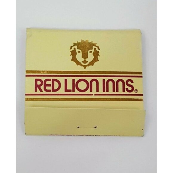 Matchbook Cover Red Lion Inns Gold Foil 21 Locations 30 Strike - Picture 2 of 5